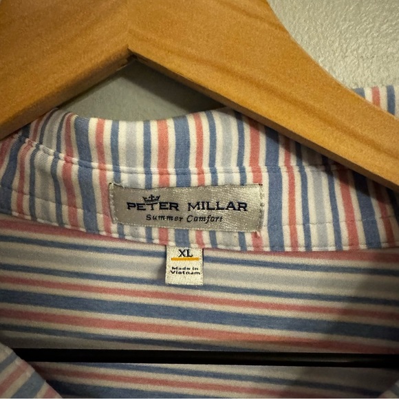 Peter Millar Men’s Blue Pink Gray Short Sleeve Southern Comfort Golf Polo Sz XL - Picture 3 of 6